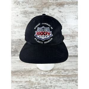 Vintage Logo 7 NFL Super Bowl XXXIV 'The Tackle' Black Snapback Hat Rams Titans